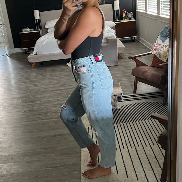 Vintage Tommy Jeans 90s recycled cotton high rise tapered fit Jean - Picture 2 of 4